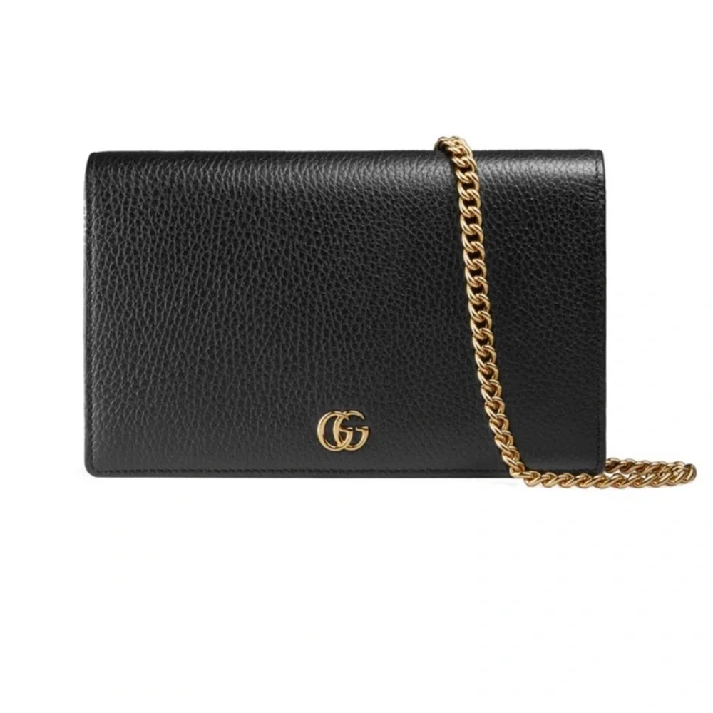 GUCCI GG Marmont Leather Mini Chain Bag - Picture 1 of 12